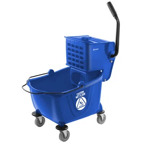 26 Quart Commercial Mop Bucket with Side Press Wringer, Blue - Picture 1 of 7