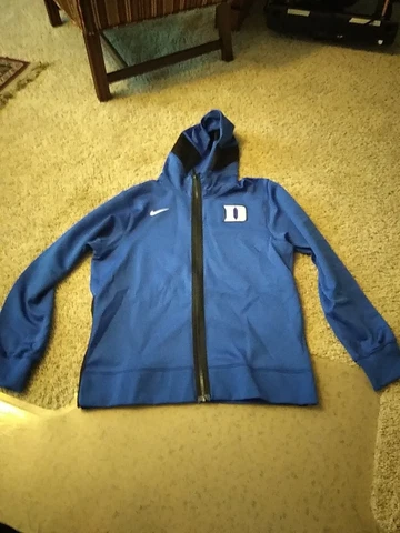Nike Duke basketball team issued elite Dri-fit full zip warmup jacket LARGE Cover