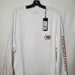 Kansas City Chiefs Shirt Men's 3XL White Vineyard Vines Long Sleeve Shirt NWT - Picture 1 of 10