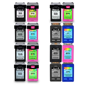 65XL 63XL 62XL 61XL 60XL 901XL 21XL 22XL 56 57 Ink Cartridge Color Black For HP - Zdjęcie 1 z 19