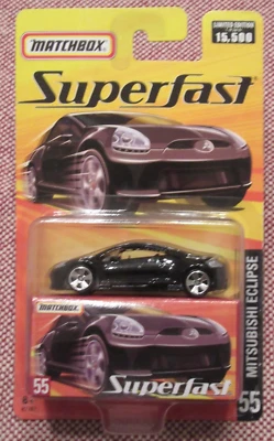 MATCHBOX 2005 SUPERFAST MITSUBISHI ECLIPSE   #55 BLACK  LIMITED EDITION - Image 1 of 4