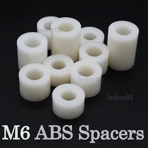 Arandelas redondas de nailon separador de plástico ABS blanco M6 6 mm - Imagen 1 de 2