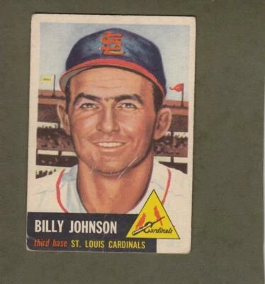 1953 Topps #21 Billy Johnson St. Louis Cardinals G Good Lot # 10963 - Image 1 of 2
