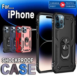 Funda resistente con soporte anillo para iPhone 14 13 12 11 Pro Max XS SE XR 7 8 Plus - Imagen 1 de 27