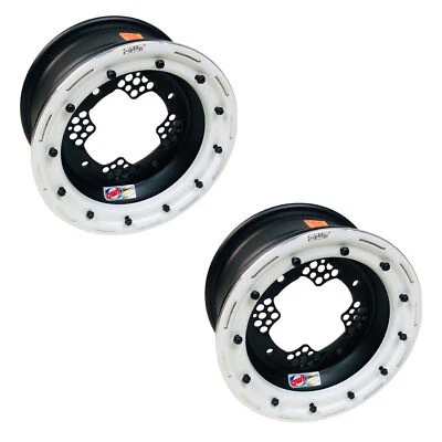 DWT ROK'N LOK Front White Beadlock Rims Wheels 10" 10x5 3+2 4/144 TRX 250R 250EX - Image 1 of 3