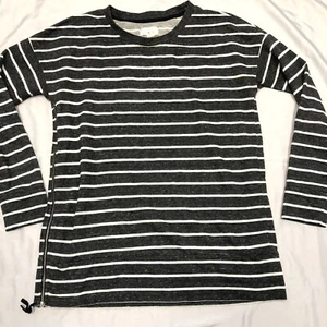 Lou & Grey Womens Black White Striped Long Sleeve Oversize Pullover sz S - Picture 1 of 10