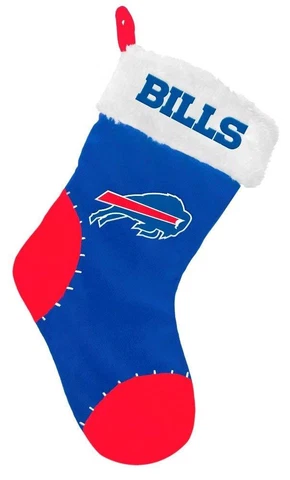 Buffalo Bills Football NFL Basic Logo Plush 17" Holiday Christmas Knit Stocking Cover