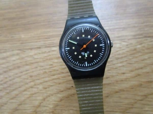 Orologio Swatch Donna Vintage 1987 Quadrante Nero - Funzionante! - Foto 1 di 5