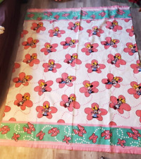 Vintage Minnie Mouse Polyester & Acrylic Blanket 90" x 72" Pink and White CUTE!