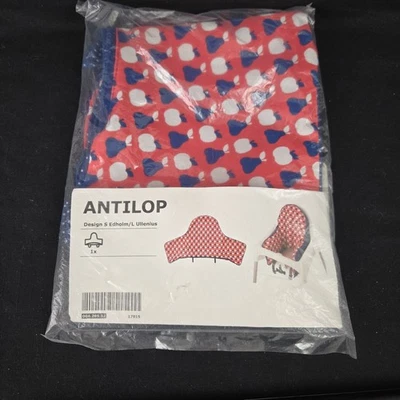 Funda Cojín Silla Alta Ikea Antilop Cremallera Manzanas Peras Rojo Azul 004.269.32 Foto 1 de 3