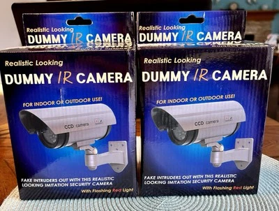 IR Bullet Fake Dummy Surveillance Security Camera with Rec Light 2 PACK SEE PICS - Image 1 of 4