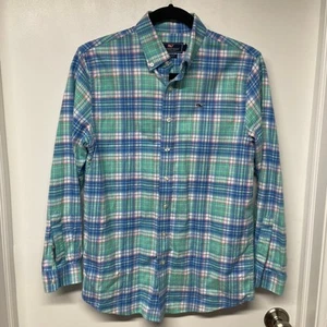 Vineyard Vines Boys The Whale Shirt Plaid Flannel Long Sleeve Button Up Large/16 - Picture 1 of 7