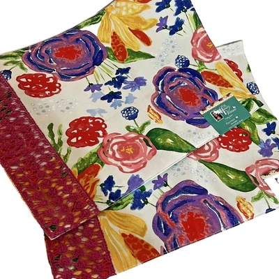 2 The Pioneer Woman Celia Lace Floral Fabric Reversible Single Placemat 2 NEW - Image 1 of 4