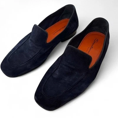 MOCASINES SANTONI CARLOS AZUL PARA HOMBRE EE. UU. 8 REINO UNIDO 7 GAMUZA Foto 1 de 4