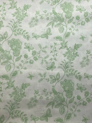 "TELA DE MEZCLA DE ALGODÓN MARIPOSA FLOR VERDE BRILLANTE DE COLECCIÓN DE 2+ YARDAS 60"" W ACOLCHADO ARTESANAL Foto 1 de 4