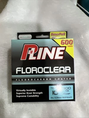 Linha de pesca floroclear P-Line, transparente, 10 lb. Teste, 600yds - Imagem 1 de 2