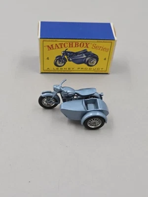 Vintage Matchbox Lesney #4 Triumph Motorcycle & Sidecar With Original Box In... - Image 1 of 4