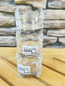 Lot 3 IKEA Clear Glass Stacking Candle Votive Tea Light Holders #15234 - Picture 1 of 9