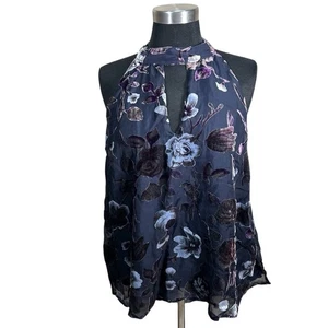ASTR the Label Samt Blumen Burnout Neckholder Style Bluse Größe Medium - Bild 1 von 5
