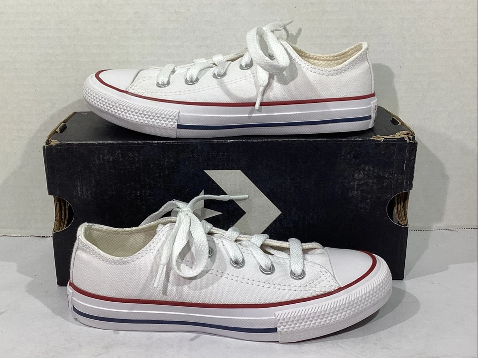 Converse 3j256 All Star Chuck Taylor White Ox Youth Shoes Size 13