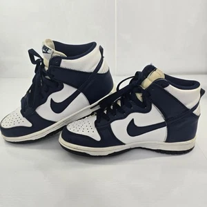 Nike Dunk Hi scarpe da ginnastica sneakers alte BIANCHE MIDNIGHT NAVY UK 3 / DB2179-104 - Foto 1 di 6