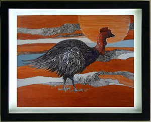 Tierzeichnung Tinte und Gouache Truthahn signiert GEORGES AKOPIAN - Bild 1 von 11