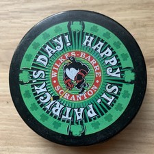 WILKES-BARRE SCRANTON PENGUINS AHL HAPPY ST. PATRICK'S DAY HOLIDAY HOCKEY PUCK