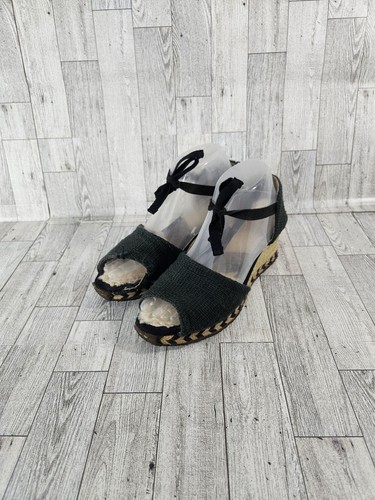 Sandali donna UGG tweed con zeppa e cravatta taglia 7 neri