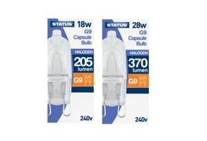 1/2/4 STATUS/BRANDED  G9 18w or 28w HALOGEN CAPSULE BULB DIMMABLE - Picture 1 of 5