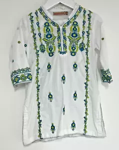 Edenrobe 2-3 Years Shalwar Kameez White Green Blue Toddler Pakistani Indian - Picture 1 of 5