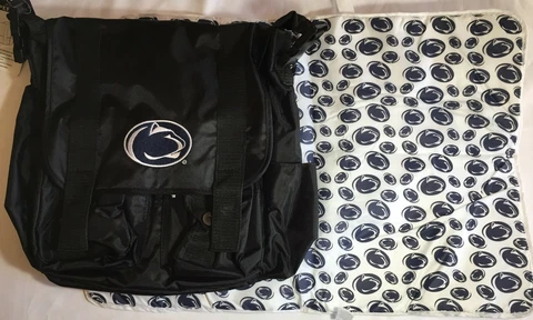 New Penn State Nittany Lions Diaper Bag w/Changing Pad, NCAA Cover