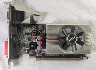 MSI N210-MD1G/D3 Low-Profile Graphics Card, 1GB 64-bit DDR3 Untested  - Image 1 of 4