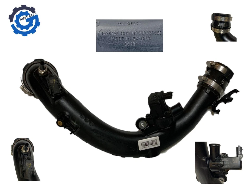 Новый оригинальный производитель MOPAR воздуховод зарядного воздушного охладителя 2018-2023 Jeep Cherokee Wrangler 05281953AA - Изображение 1 из 4