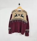 Vintage 90's Polo Ralph Lauren Deer Sweater Men's Size Large Wool Hand Knit Rare