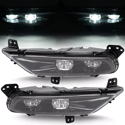 Luces antiniebla delanteras LED negras para Chrysler 300 2015-2024 lado conductor y pasajero Foto 1 de 4