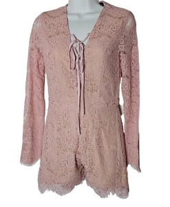 Romeo Julia Damen Strampler Größe Small Rosa Neu mit Etikett Spitze Langarm Schnürung Festival - Bild 1 von 14