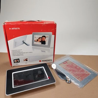 Agfa AF5075 Digital Photo Frame 7 Inch New Black/ Silver Frames Boxed - Image 1 of 4