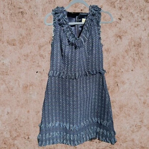 NEU Kate Spade Jasmeen blau metallic Wolle Tweed Mischung ärmelloses Kleid Gr 10 - Bild 1 von 9