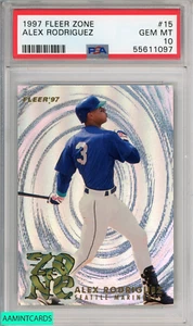 Fleer Zone Alex Rodriguez #15 Seattle Mariners 1997 PSA 10 gemas MT POP 4 - Imagen 1 de 3