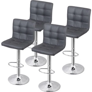 2/4 Pack Bar Stools Black Adjustable Height Dining Swivel Pub Counter Chair - Picture 1 of 93