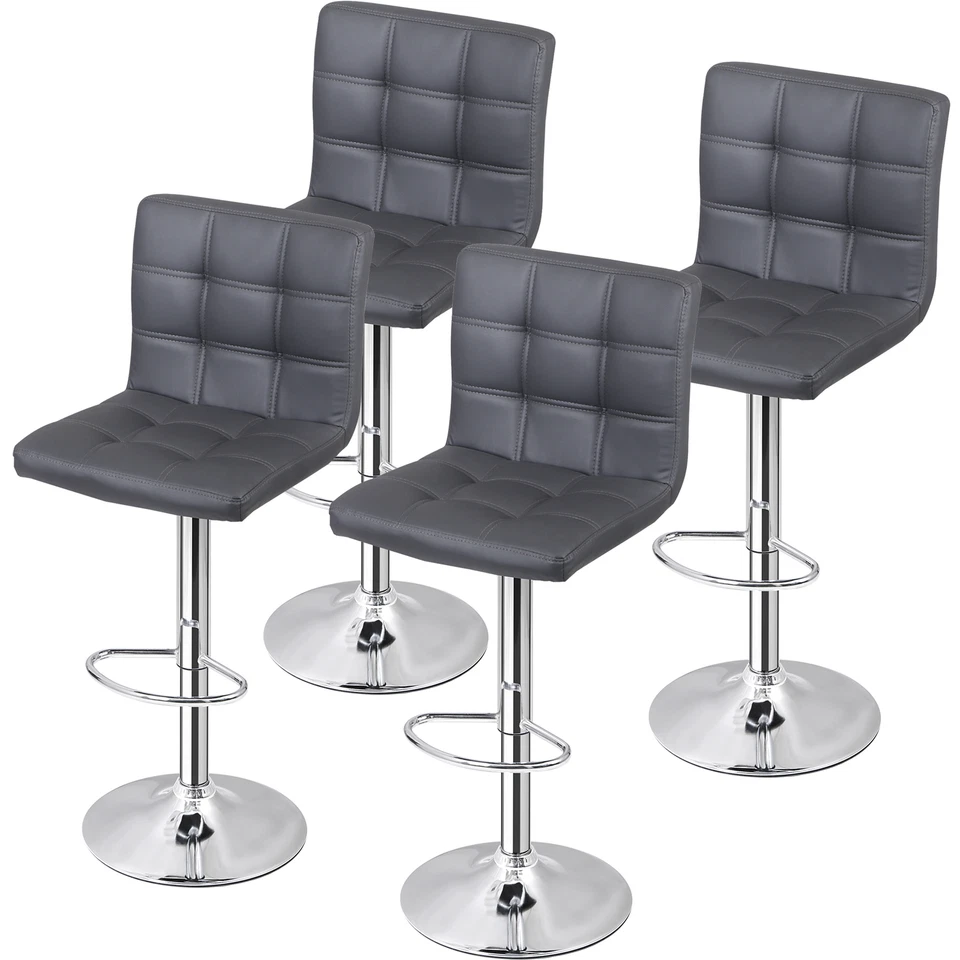 2/4 Pack Bar Stools Black Adjustable Height Dining Swivel Pub Counter Chair - Image 1 of 1