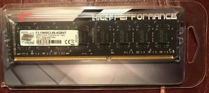 G.Skill DDR3 PC3-10600 1333MHz 4GB RAM F3-10600CL9S-4GBNT - Picture 1 of 2