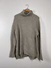 Sweet Romeo Abstract Ribbed Turtleneck Tunic Sweater XL Heather Latte Cozy Knit