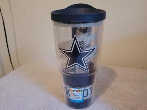 Dallas Cowboys Tervis Tumbler 24 oz. Hot/Cold Double Wall Insulated NFL with Lid Cover