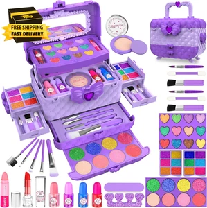 54 Pcs Kids Makeup Kit for Girls, Princess Real Washable Pretend Play Cosmetic - Picture 1 of 7