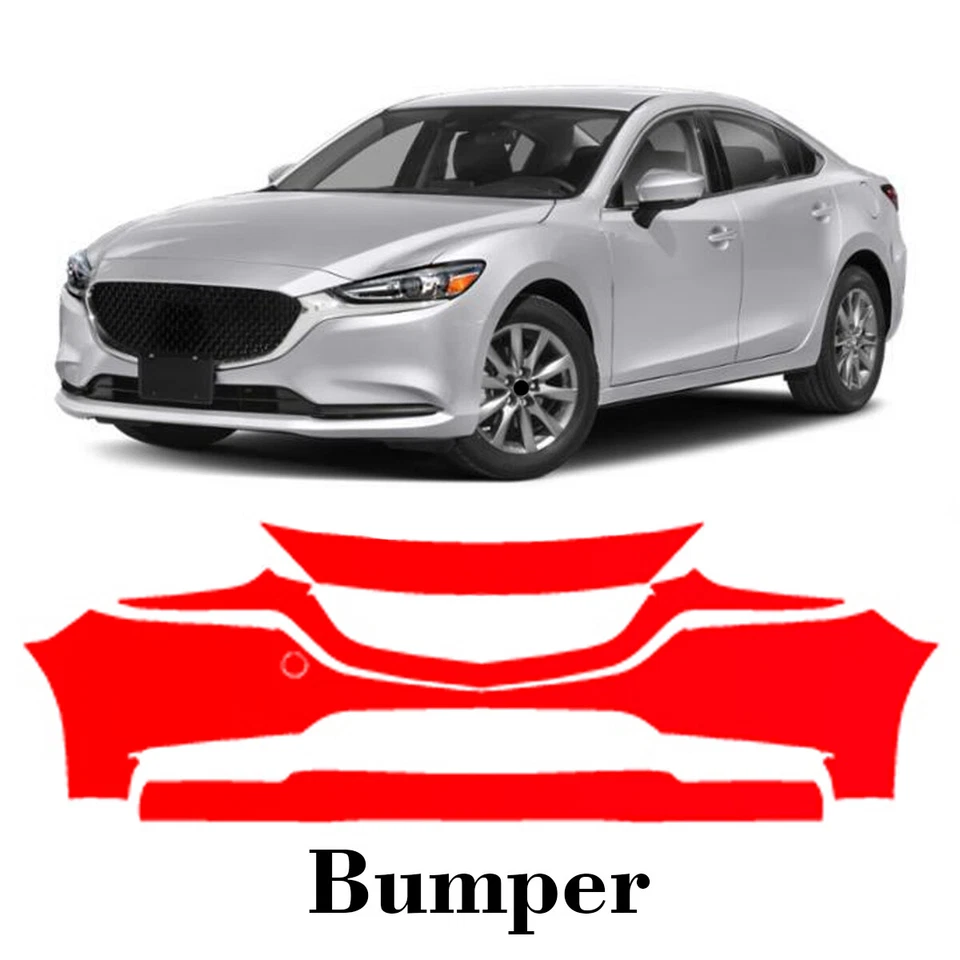 Película de protección de pintura PPF precortada para parachoques delantero para Mazda 6 2018-2021 Foto 1 de 4