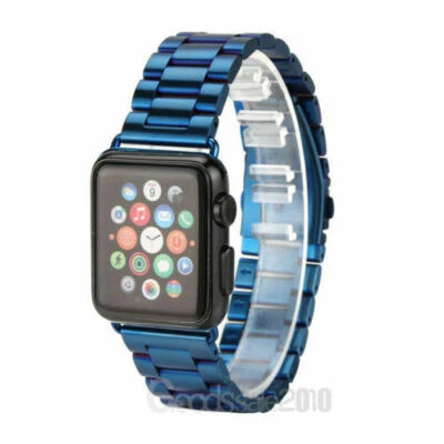 Pulseira de relógio de metal pulseira de aço inoxidável para Apple iWatch Series 9 8 7 6 5 Ultra 2 - Imagem 1 de 4