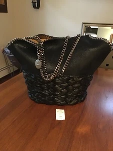 Stella McCartney tote bag with signature whip stitch & cutb chain handles - Picture 1 of 8