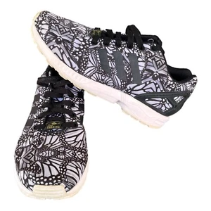 Adidas Torsion ZX FLUX US 7 All Over Print B35153 Black White Gray Sneakers Shoe - Picture 1 of 8