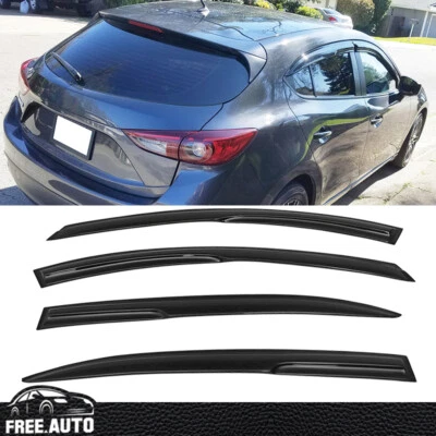 Se adapta a 14-19 Mazda 3 sedán hatchback conjunto de 4 piezas viseras de ventana estilo Mugen acrílico Foto 1 de 4